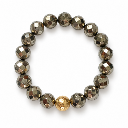 Pyrite with Hammered Gold Accent - Oriana LaMarca Designs