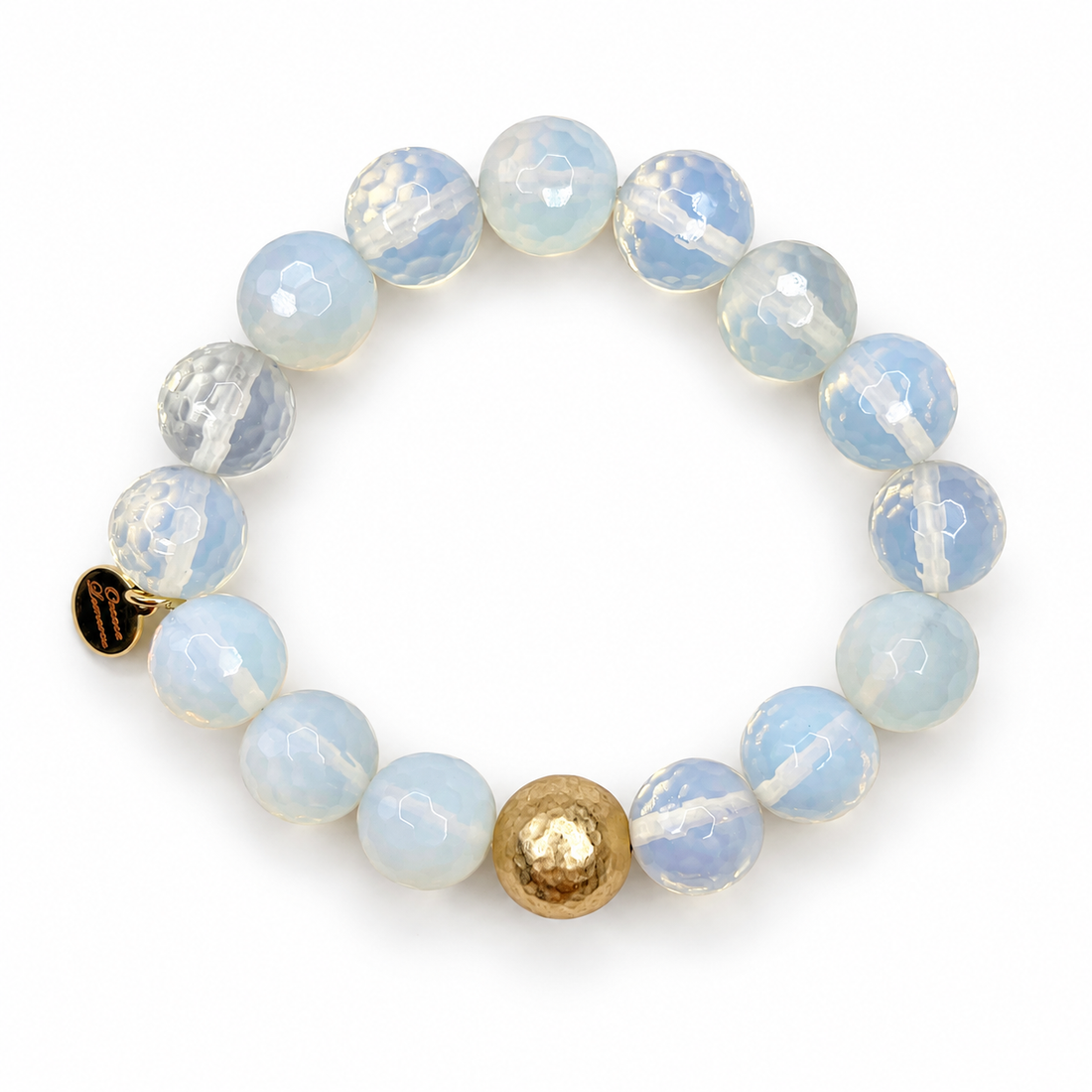 Opalite with Hammered Gold Accent - Oriana LaMarca Designs