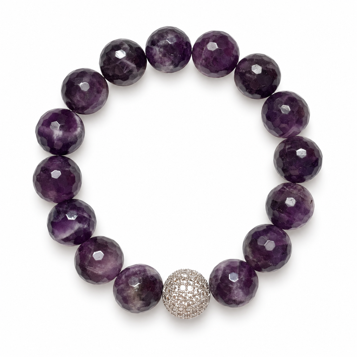 Amethyst with Micro Pavé Silver - Oriana LaMarca Designs