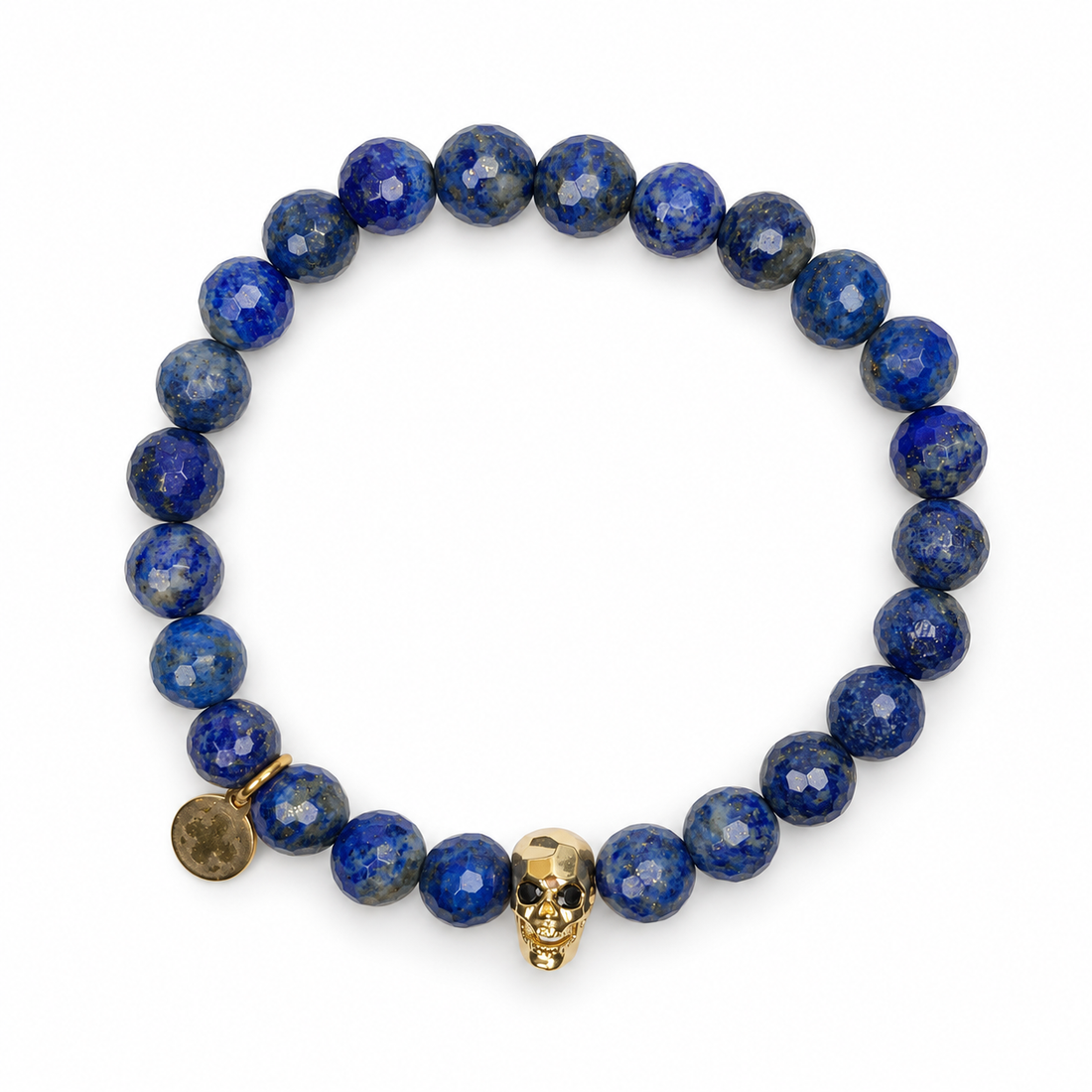 Mens Lapis with Gold Skull - Oriana LaMarca Designs