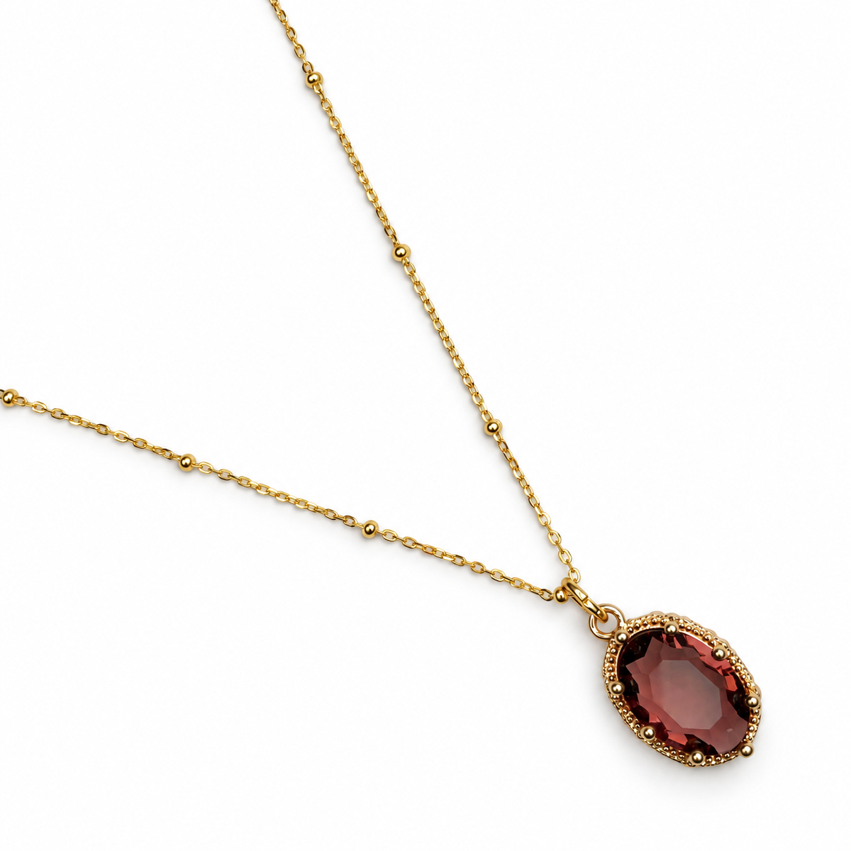 Red Garnet Hidden Gem Necklace - Oriana LaMarca Designs