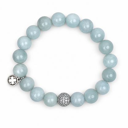 Aquamarine with Micro Pavé Silver - Oriana LaMarca Designs
