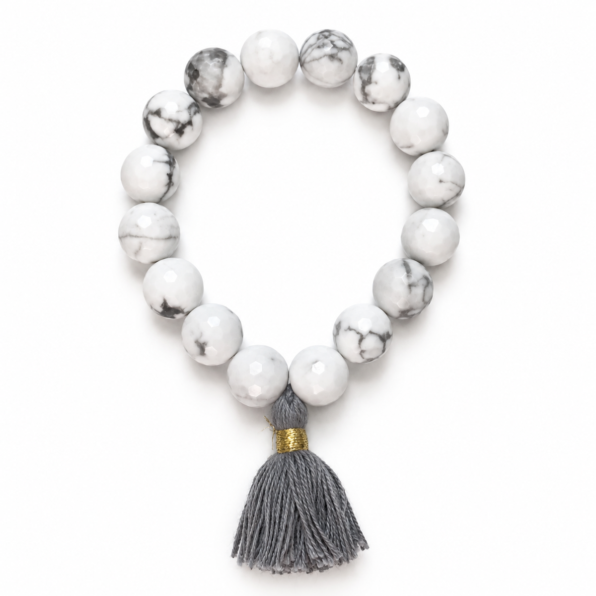 White Howlite with Grey Tassel - Oriana LaMarca Designs