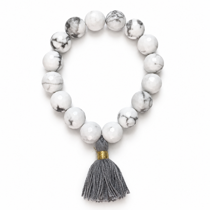 White Howlite with Grey Tassel - Oriana LaMarca Designs