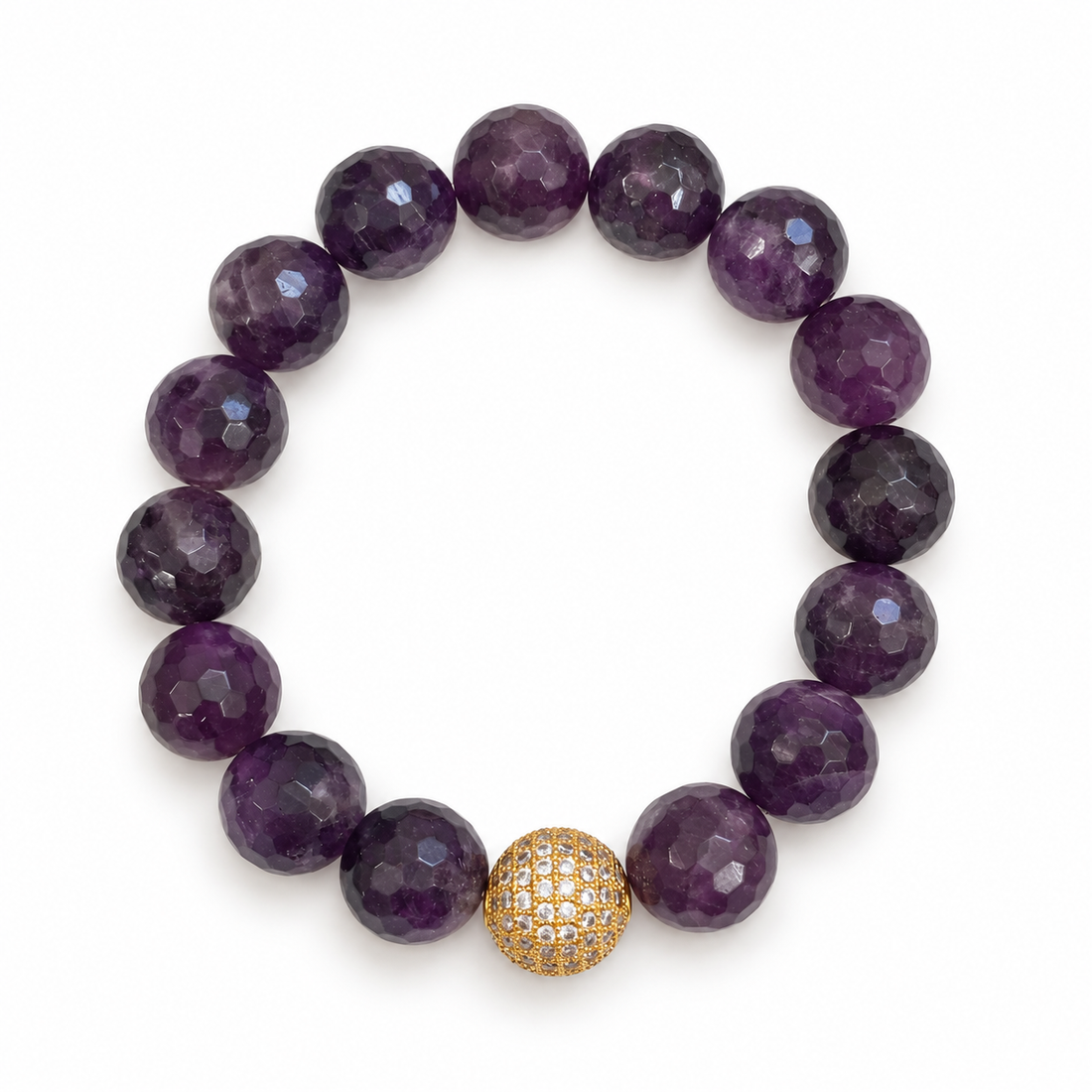 Amethyst with Micro Pavé Gold - Oriana LaMarca Designs