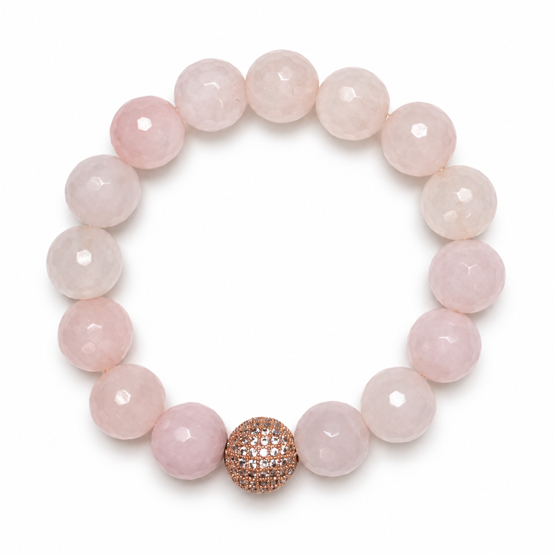 Rose Quartz with Micro Pavé Rose Gold - Oriana LaMarca Designs