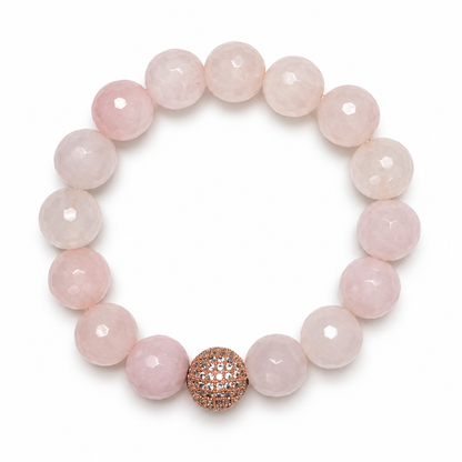 Rose Quartz with Micro Pavé Rose Gold - Oriana LaMarca Designs