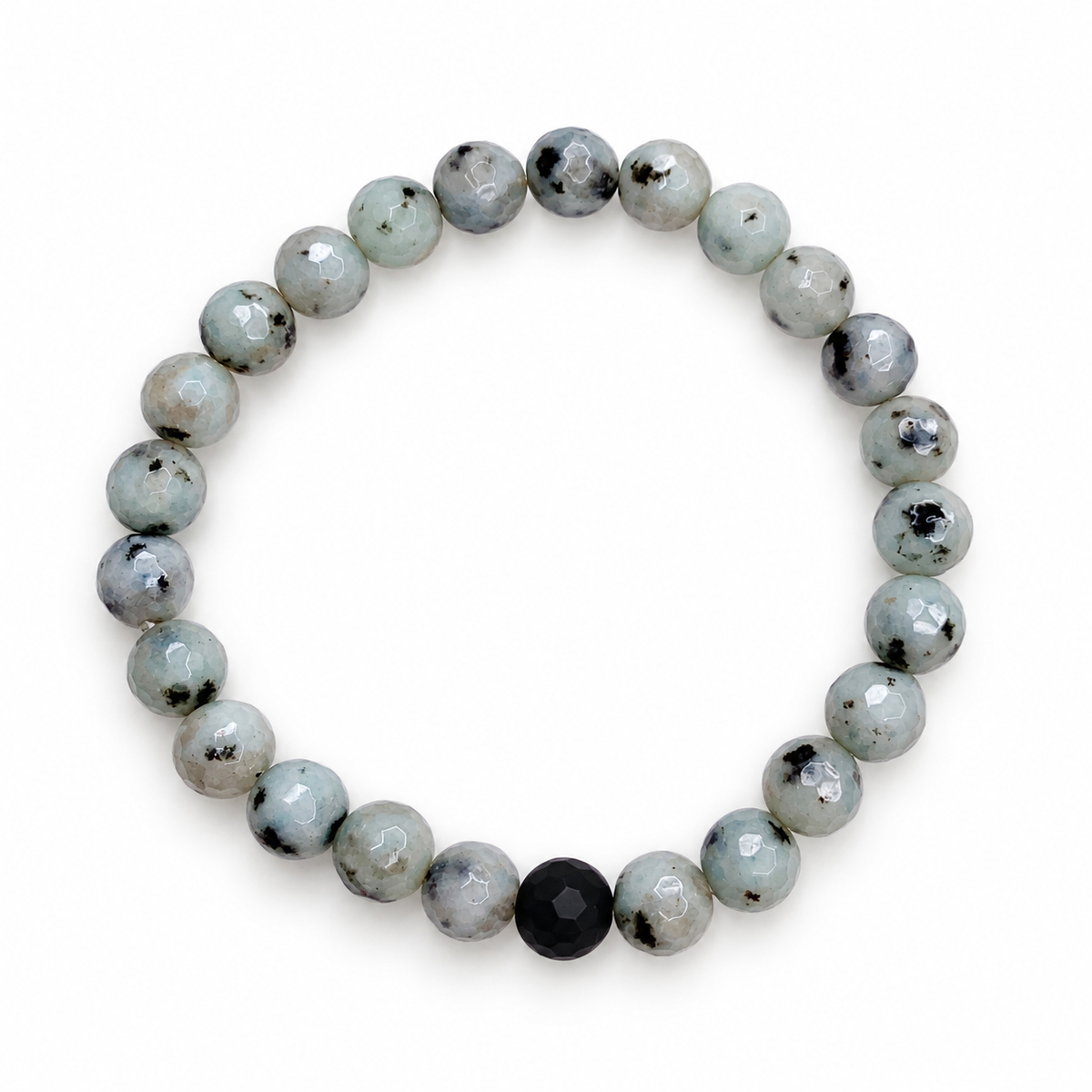 Mens Kiwi Jasper with Black Onyx Accent - Oriana LaMarca Designs