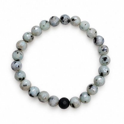Mens Kiwi Jasper with Black Onyx Accent - Oriana LaMarca Designs