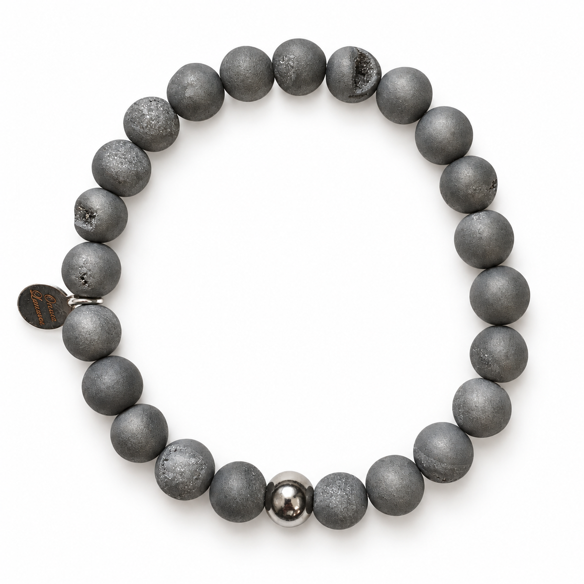 Mens Silver Druzy with Silver Accent - Oriana LaMarca Designs