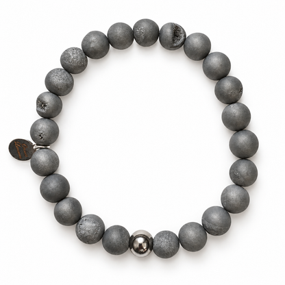 Mens Silver Druzy with Silver Accent - Oriana LaMarca Designs
