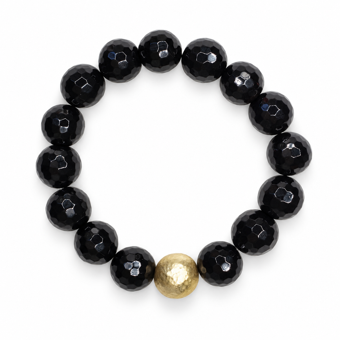 Black Onyx with Hammered Gold accent - Oriana LaMarca Designs