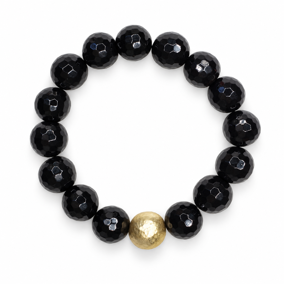 Black Onyx with Hammered Gold accent - Oriana LaMarca Designs