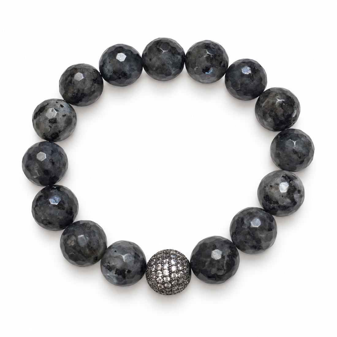 Labradorite with Micro Pavé Gunmetal - Oriana LaMarca Designs