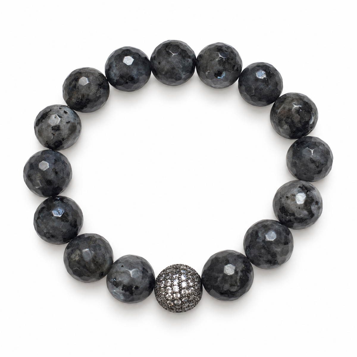 Labradorite with Micro Pavé Gunmetal - Oriana LaMarca Designs