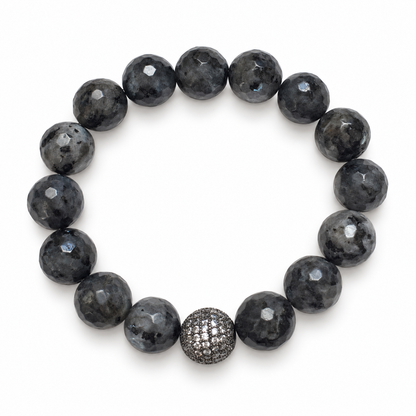 Labradorite with Micro Pavé Gunmetal - Oriana LaMarca Designs