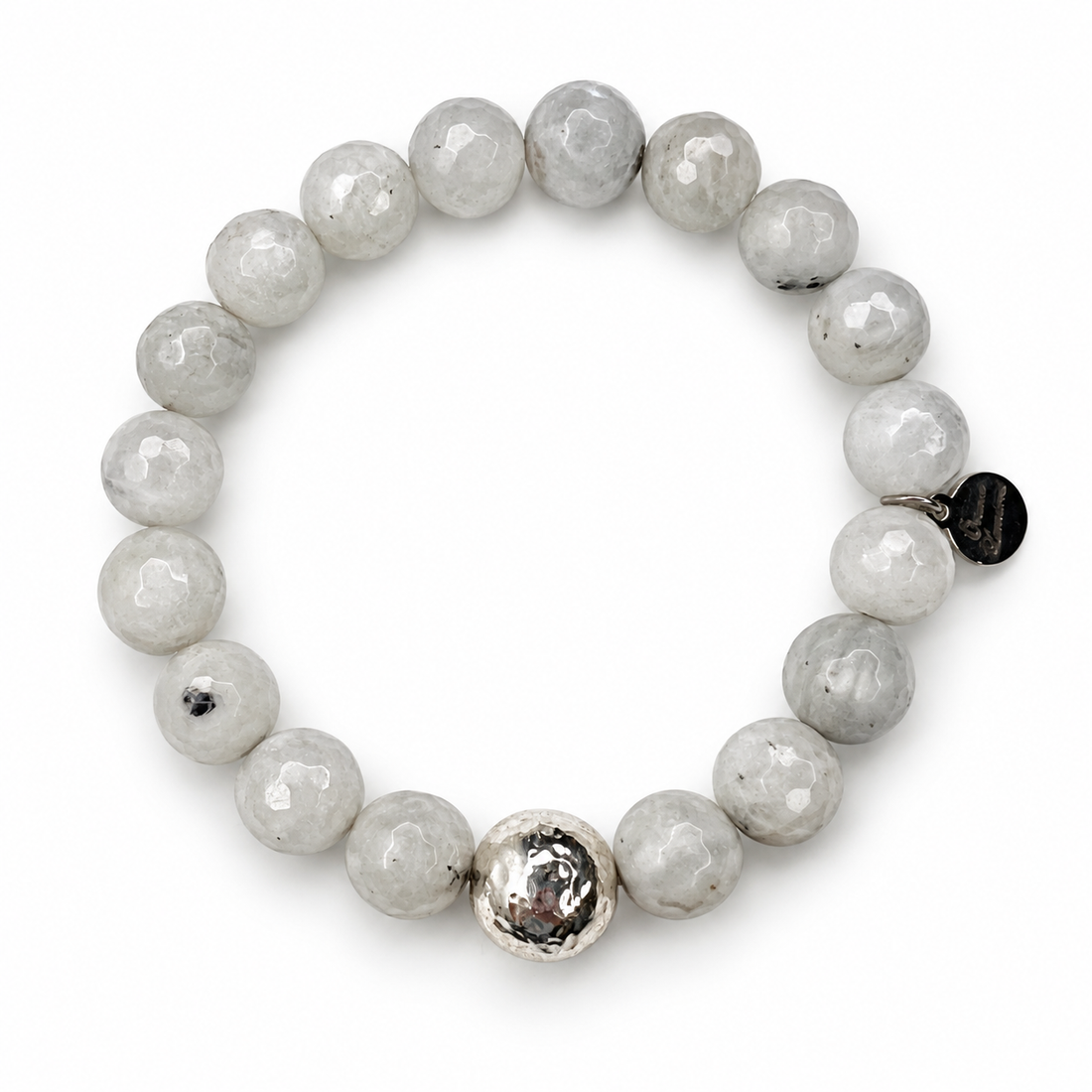 Moonstone with Hammered Sterling Silver Accent - Oriana LaMarca Designs