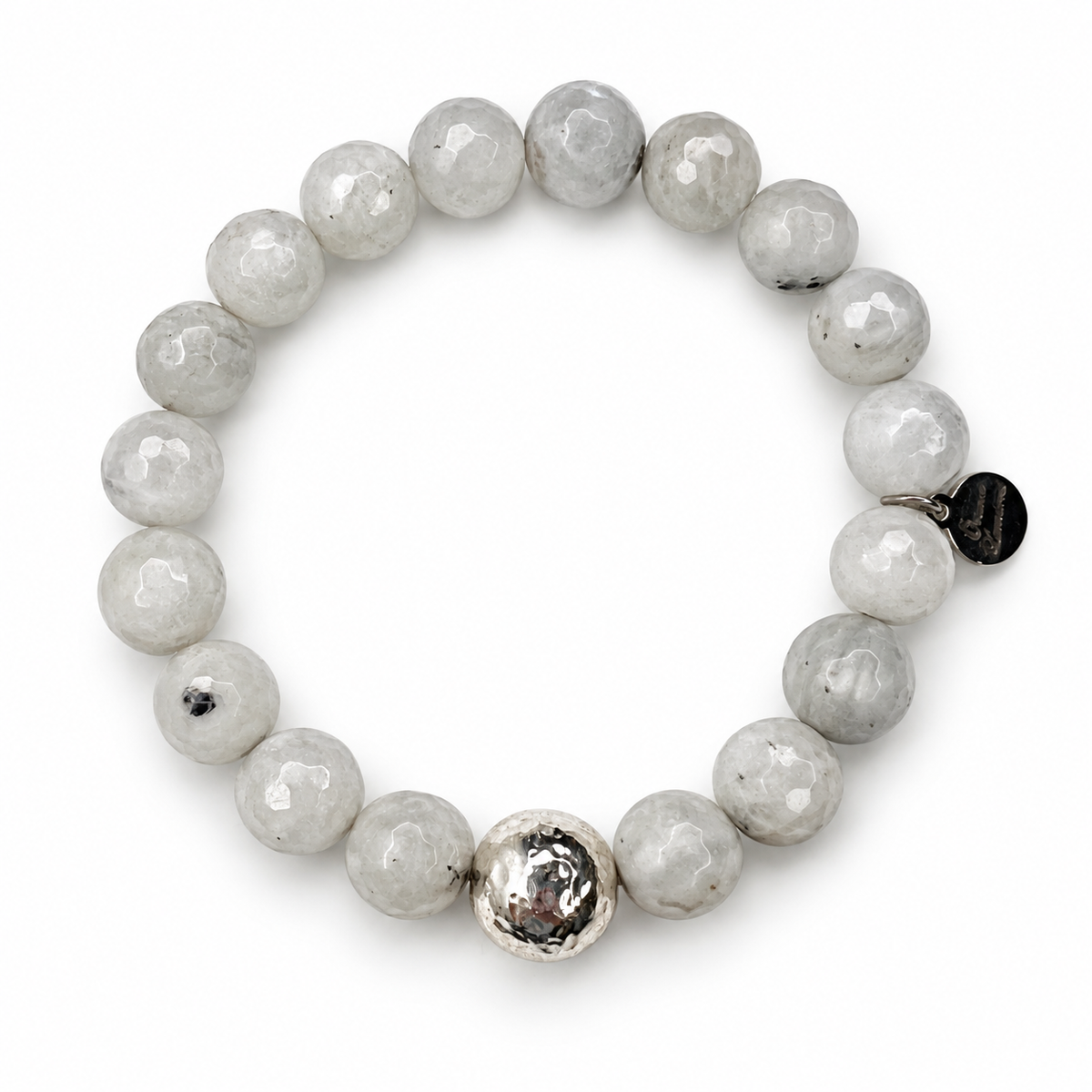 Moonstone with Hammered Sterling Silver Accent - Oriana LaMarca Designs
