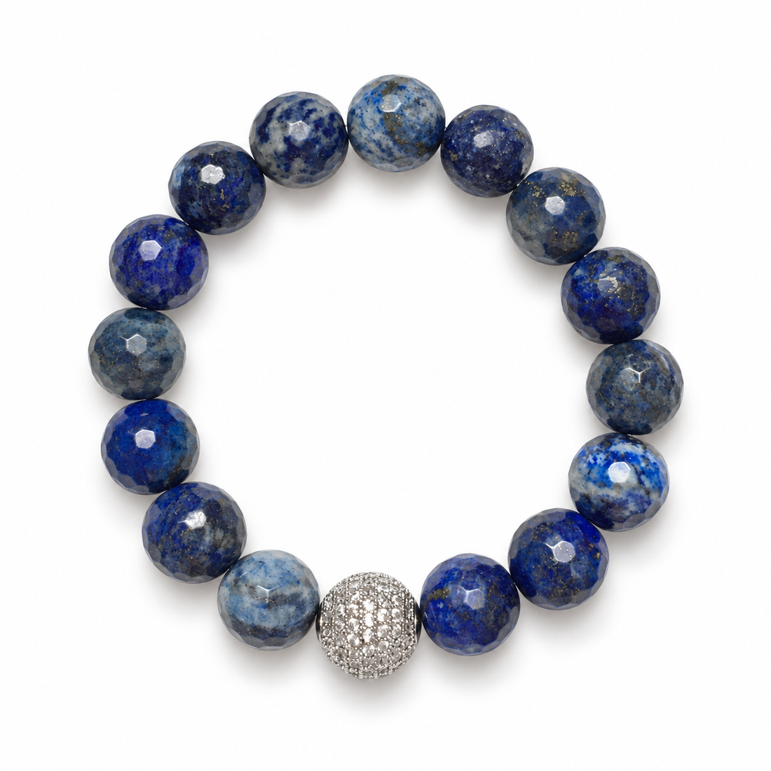 Lapis with Micro Pavé Silver - Oriana LaMarca Designs