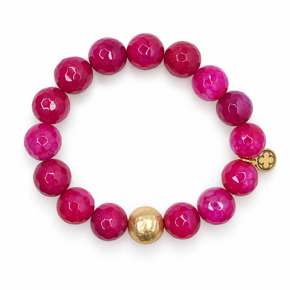 Magenta Jade with Hammered Gold Accent on a white background