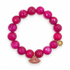 Magenta Jade with Pink Pavé Lips Pendant on a white background