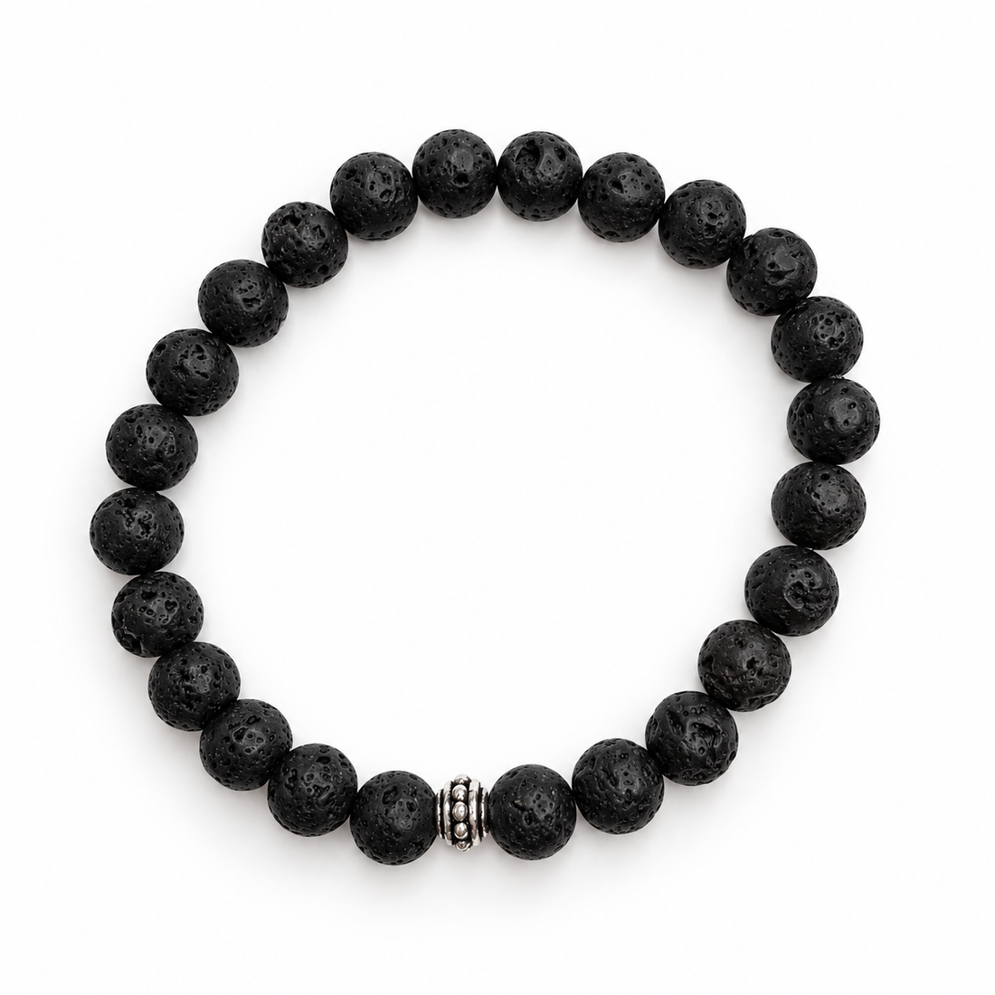 Mens Black Lava with Antique Silver Accent - Oriana LaMarca Designs