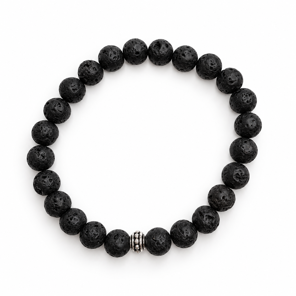 Mens Black Lava with Antique Silver Accent - Oriana LaMarca Designs