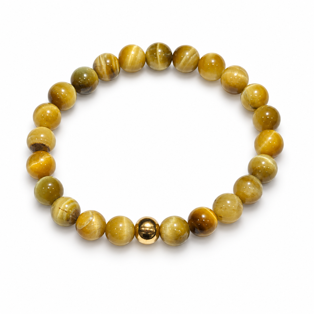 Mens Gold Tiger Eye with Gold Accent - Oriana LaMarca Designs