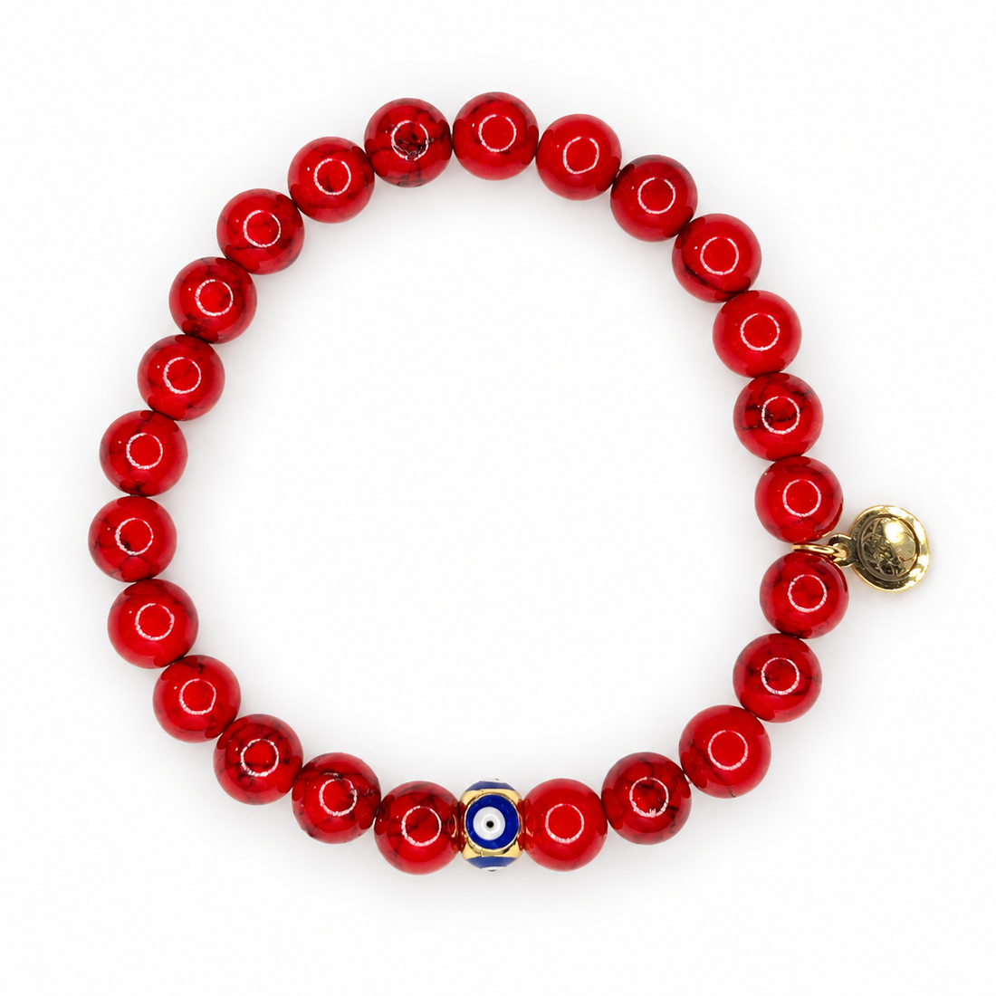 Mens Red Howlite with Evil Eye Accent - Oriana LaMarca Designs