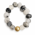 Black Quartz Nugget with Hammered Gold Accent on a white background