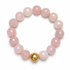 Rose Quartz with Hammered Gold Accent on a white background
