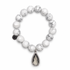 White Howlite with Pavé Grey Crystal Point Pendant on a white background