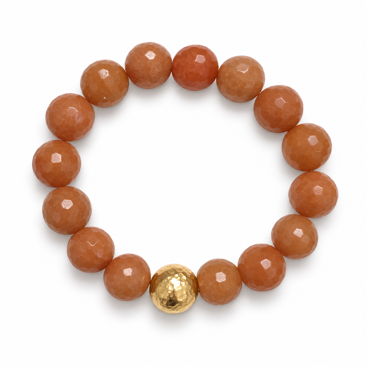 Brown Aventurine with Hammered Gold Accent on a white background