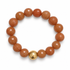 Brown Aventurine with Hammered Gold Accent on a white background