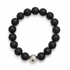 Matte Black Onyx with Hammered Sterling Silver Accent on a white background