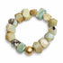 Amazonite Nugget with Hammered Gold Accent on a white background
