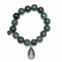 Moss Green Jade with Pavé Grey Crystal Point Pendant on a white background