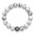 White Howlite with Micro Pavé Gunmetal Accent on a white background