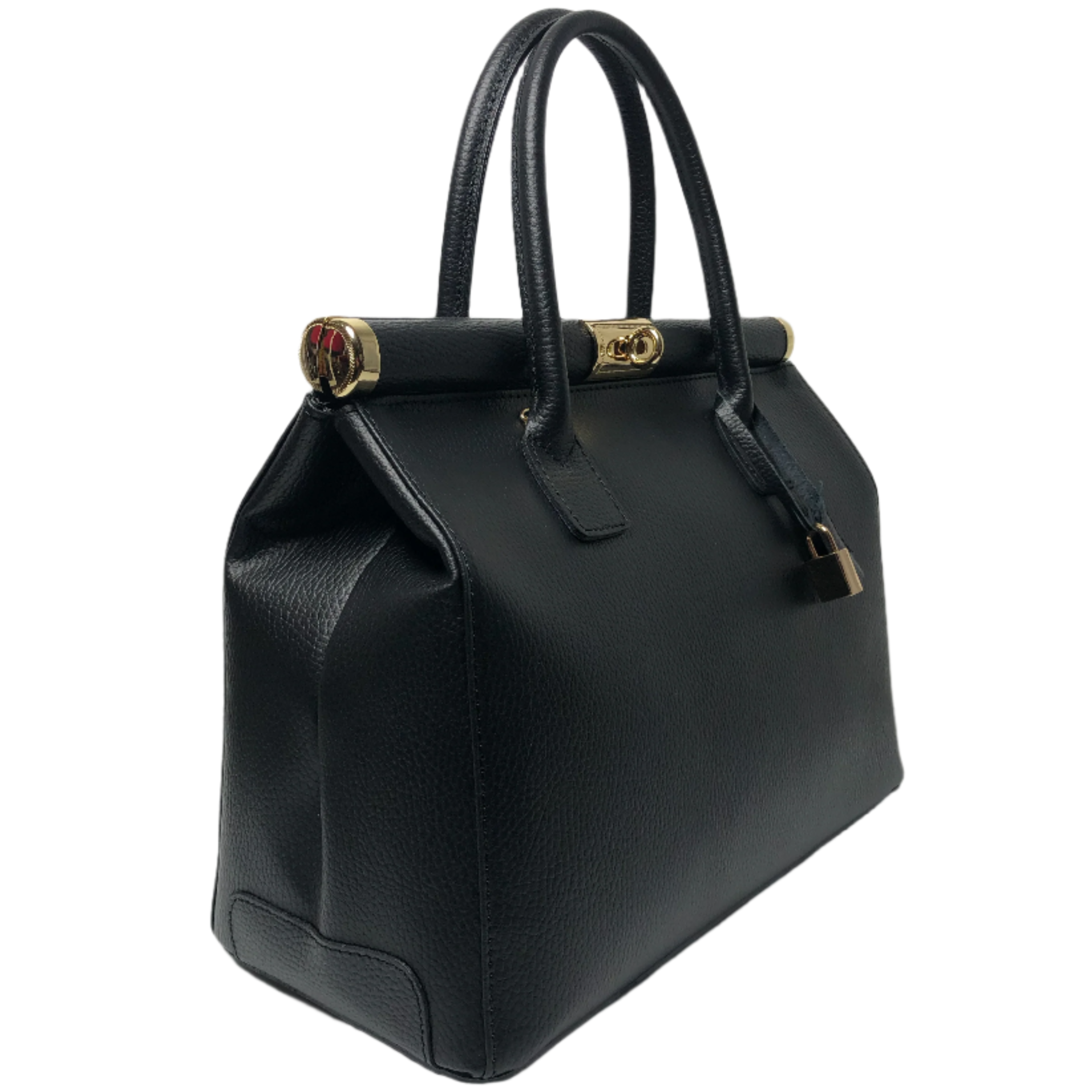 Caterina Black Leather Handbag