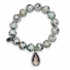 Kiwi Jasper with Pavé Grey Crystal Point Pendant on a white background