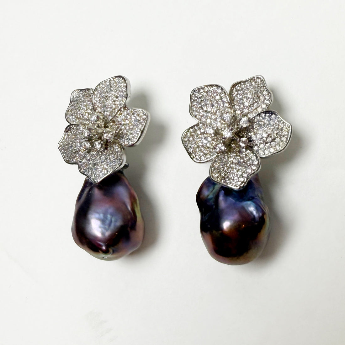 Peacock Pearl Flower Studs
