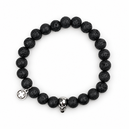 Mens Black Lava with Silver Skull - Oriana LaMarca Designs