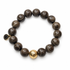 Mocha Agate with Hammered Gold Accent on a white background