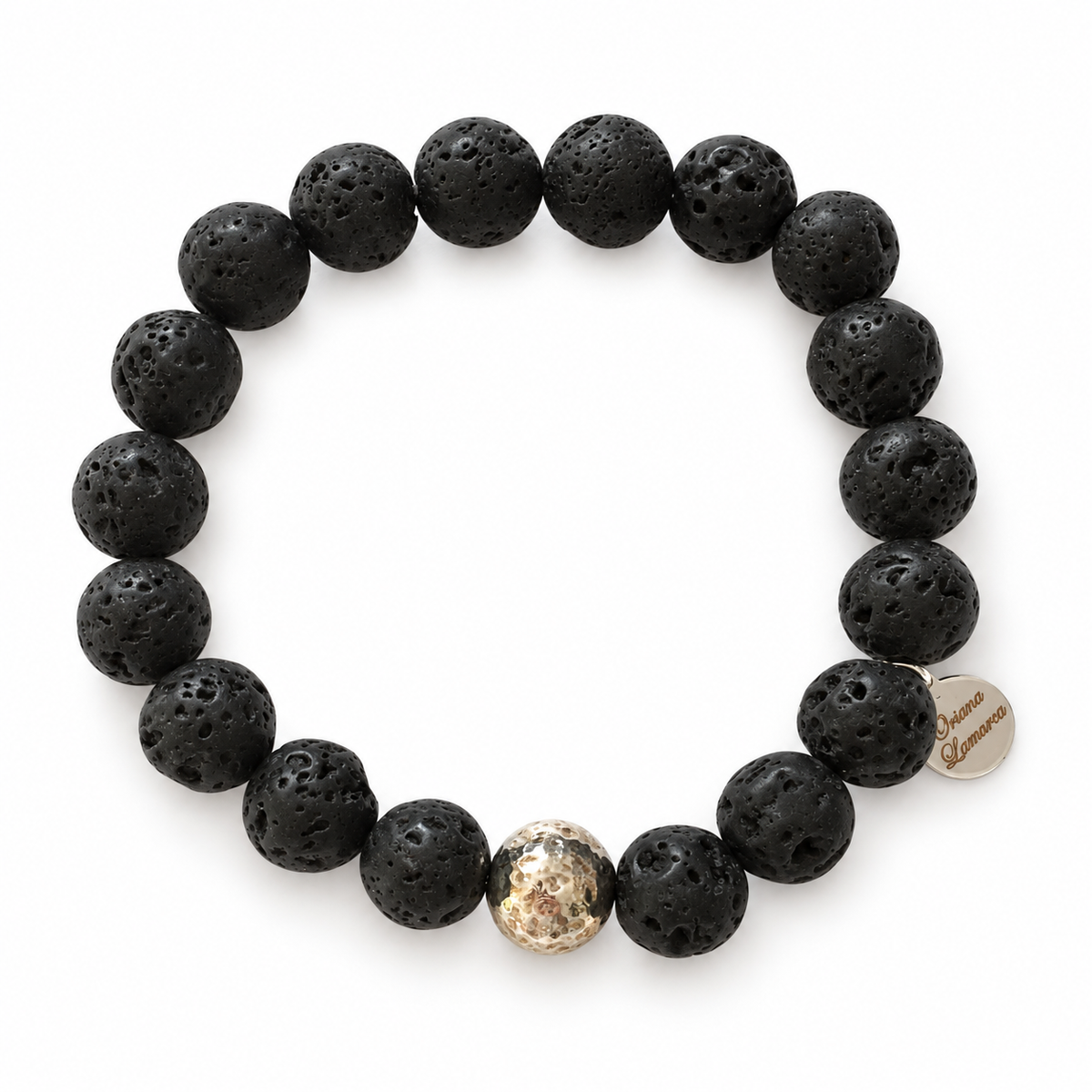 Black Lava with Hammered Sterling Silver Accent — Oriana LaMarca