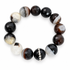 Black Quartz Agate with Black Onyx CZ Stripe on a white background