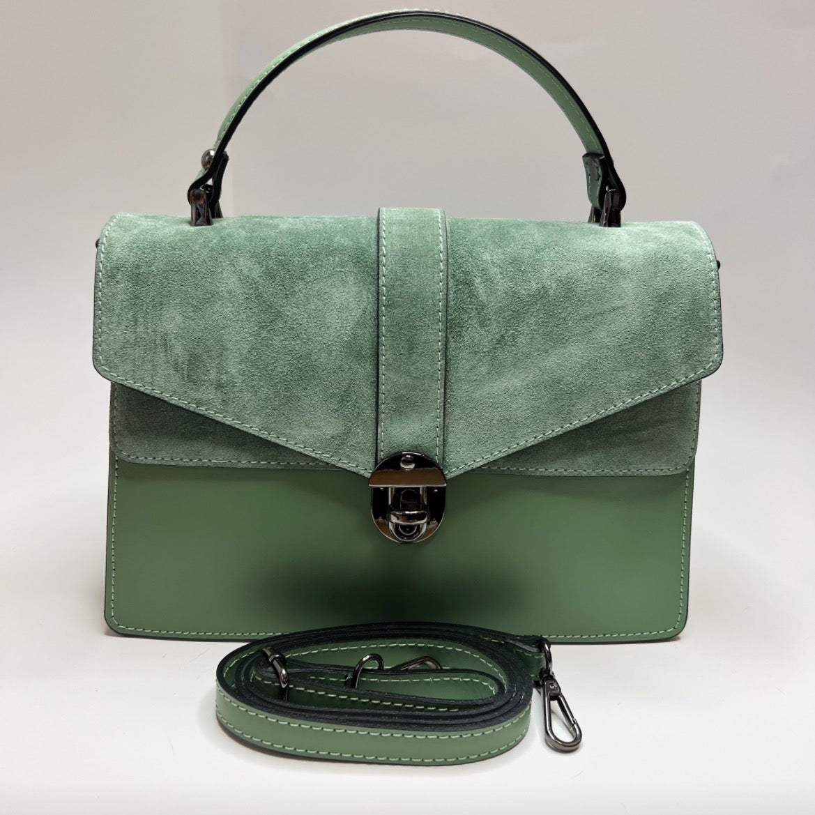 Angelina Mint Leather Handbag