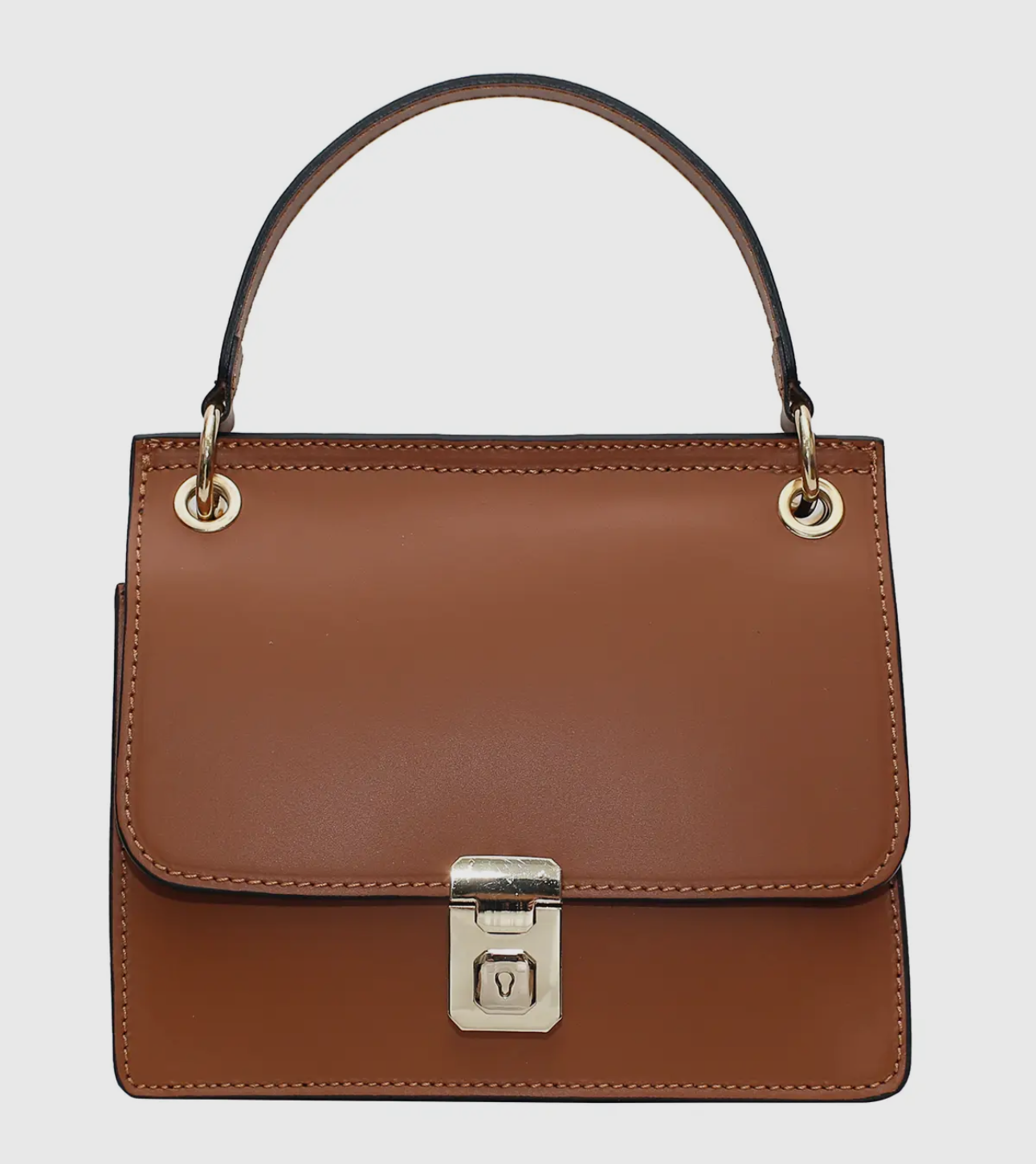 Patrizia Camel Leather Bag with Crossbody Strap