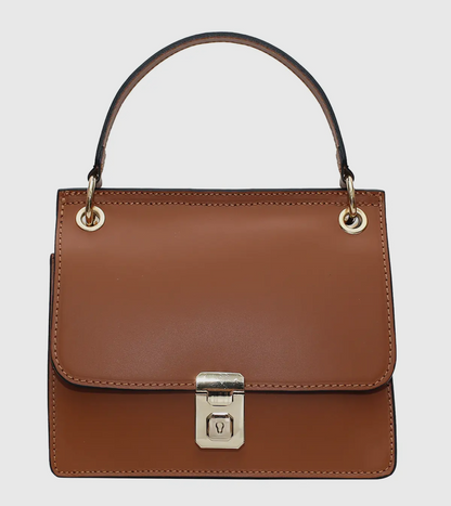 Patrizia Camel Leather Bag with Crossbody Strap