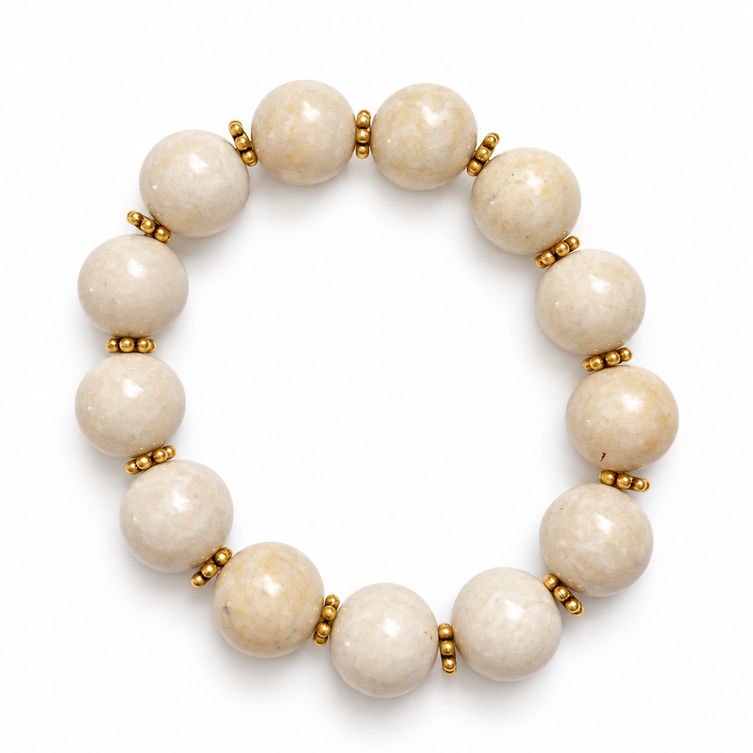 Beige Riverstone with Gold Daisies on a white background