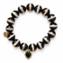 Tibetan Black Zebra Agate with Black Pavé Pendant on a white background